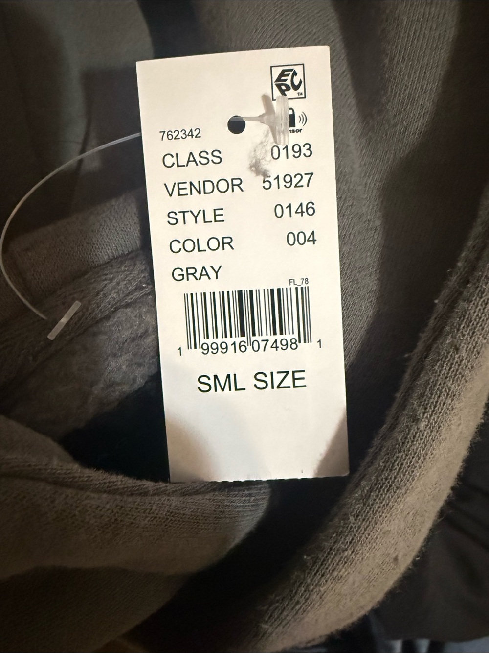 PacSun Gray Men's Hooded Sweatshirt with '00' Front Detail - Picture 3 of 3